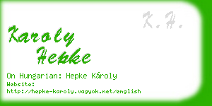 karoly hepke business card